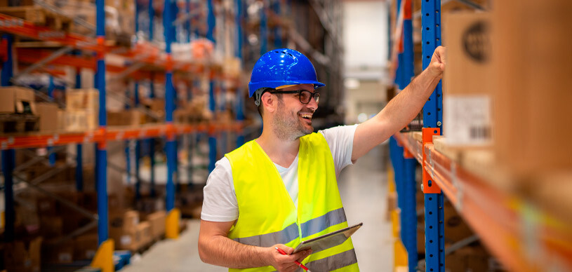 Profissional feliz em organizar seu estoque de alimentos em apenas 3 passos